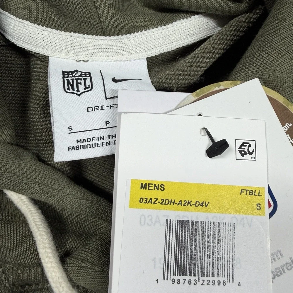 Nike‎ Minnesota Vikings Salute to Service Olive Pullover Hoodie Men's Small New